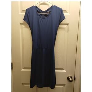 Reel Legends Women's Size Medium Blue Keyhole Ruched Drawstring Athletic Dress